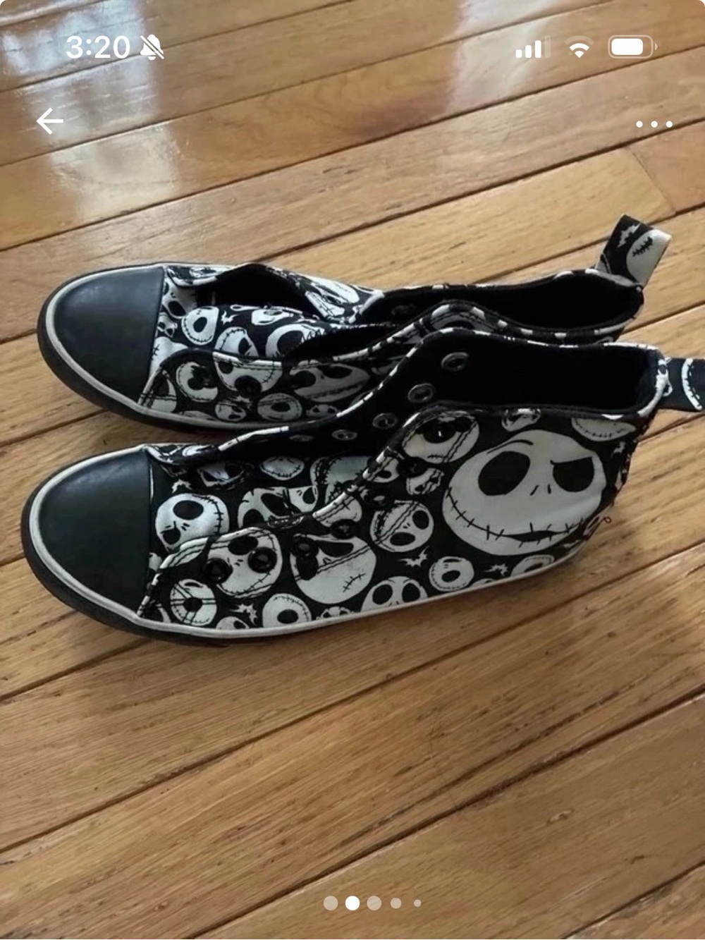 Black & White Slip-On High-Top Sneakers with Skulll Print